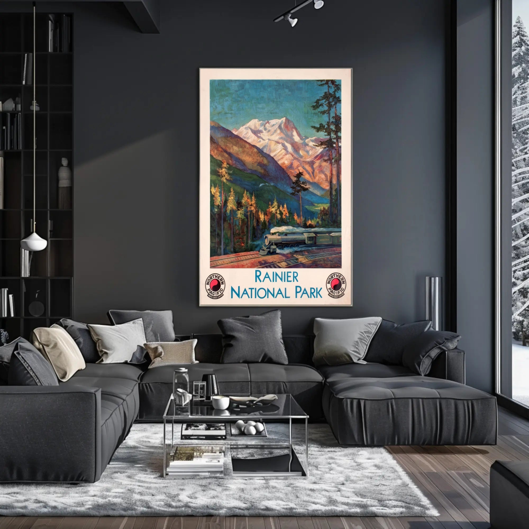 Rainier National Park Scenic Travel Poster