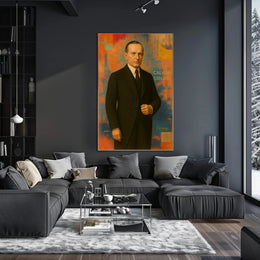 Calvin Coolidge Portrait Abstract Artistic Pop Culture Poster