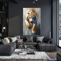 White Tiger in Motion, Bold Animal Poster