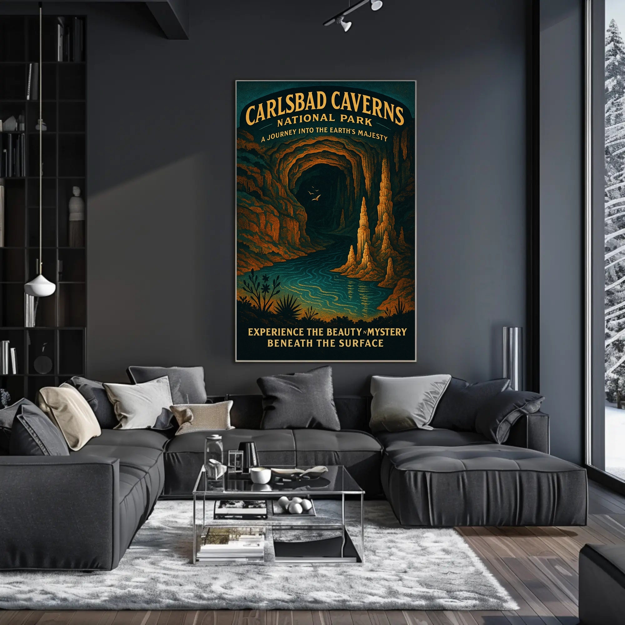 Carlsbad Caverns Travel Adventure: National Park Poster