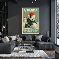 Winter Panda Scene Poster