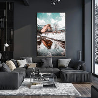 Winter Serenity In A Traditional Village Poster