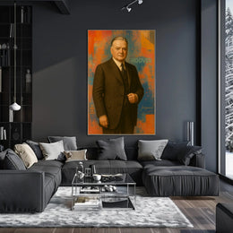 Elegant Portrait with Geometric Elegance: Abstract, Artistic Poster