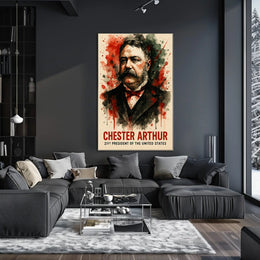 Chester Arthur Watercolor Art Print Presidential Poster