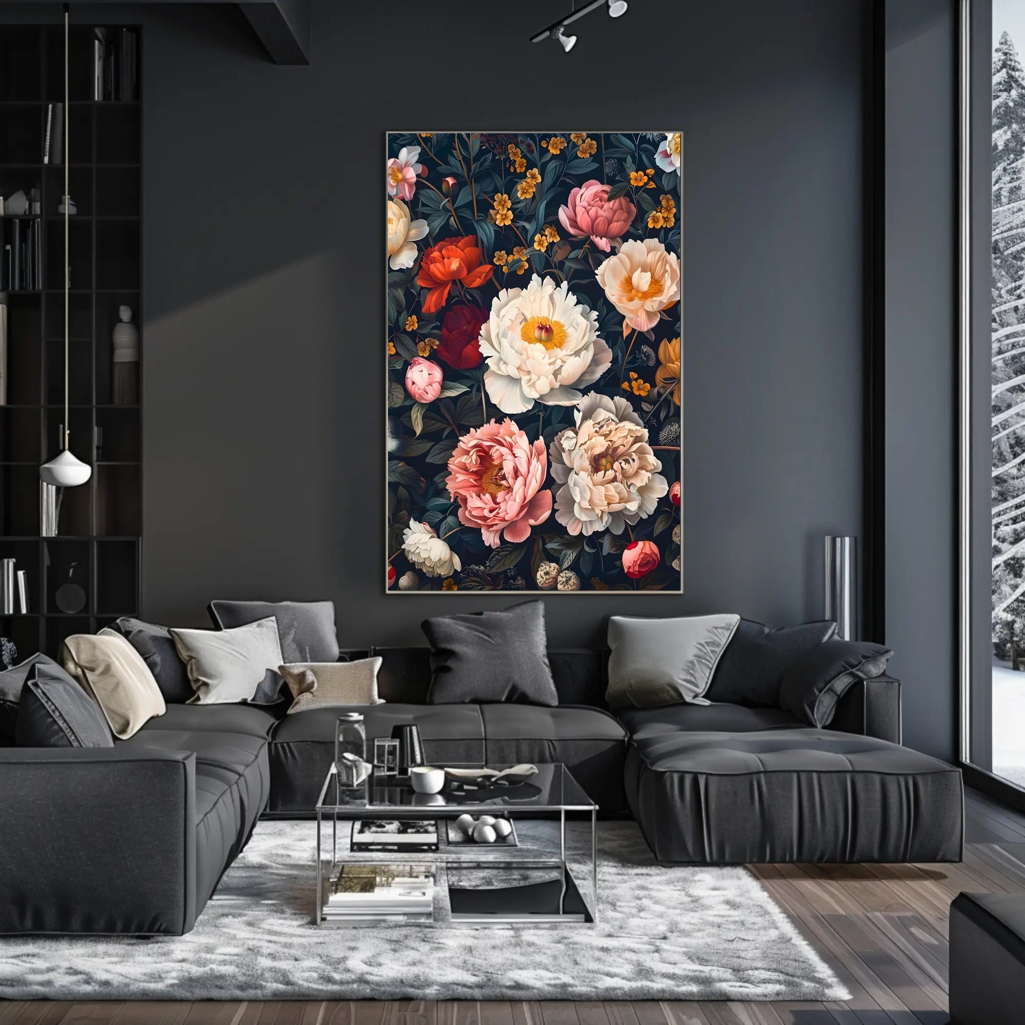 Elegant Floral Composition Print: Abstract or Artistic Poster