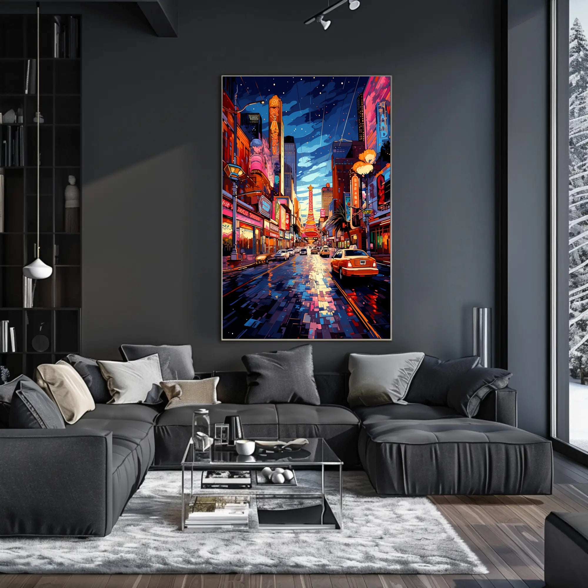 Neon Cityscape Poster