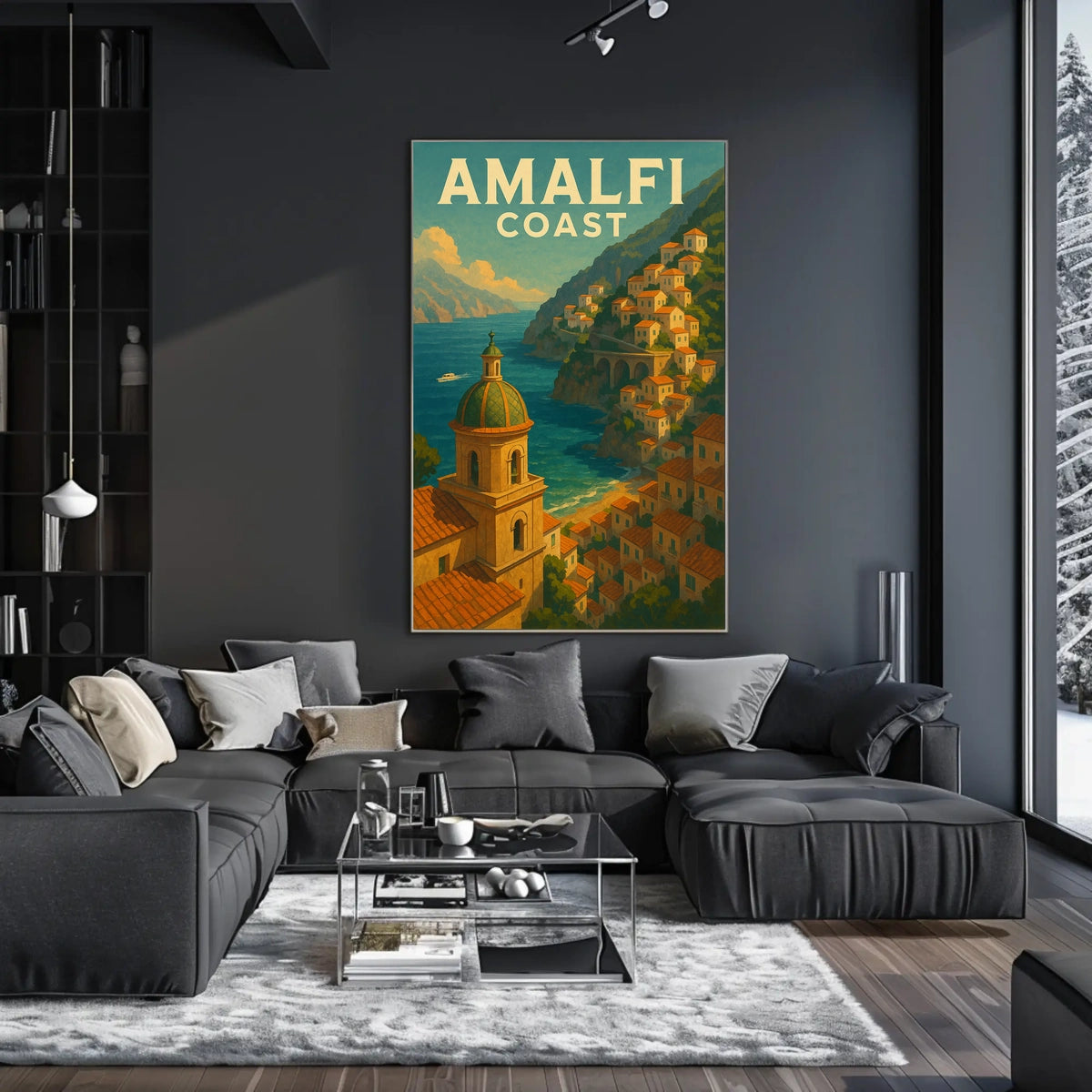 Amalfi Coast Poster Wall Art Seaside Print Travel Vibes