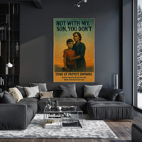 Empowerment Vintage Poster: Mother and Son Bond