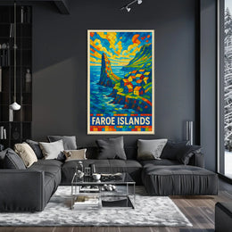 Faroe Islands Vibrant Mosaic Poster