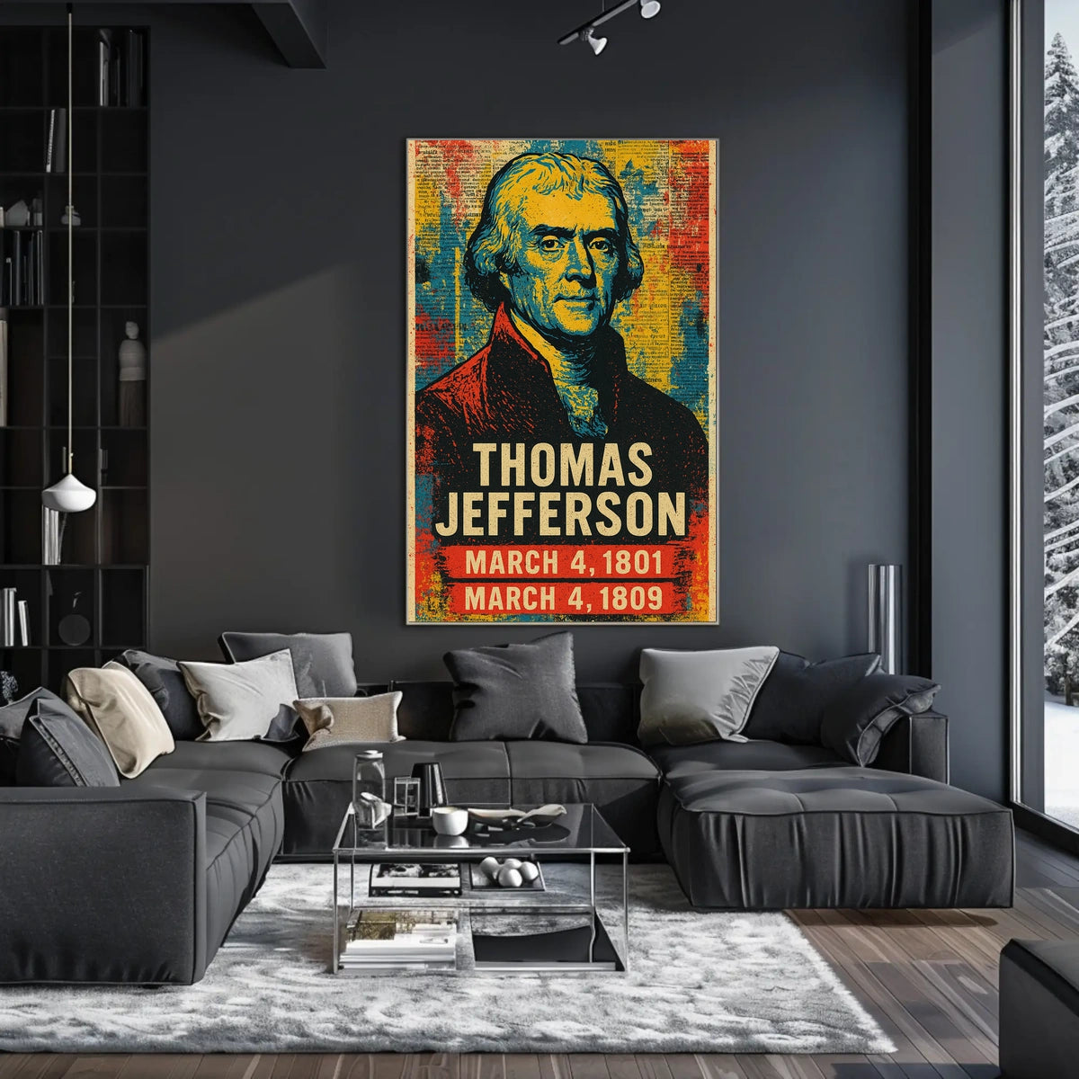 Thomas Jefferson 3rd President of the United States Street Art Mashup Poster