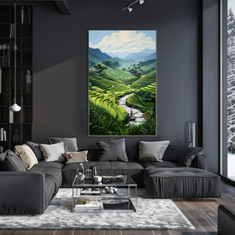 Serene Terraced Landscapes Poster