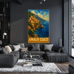 Amalfi Coast Poster Wall Art For Coastal Home Decor
