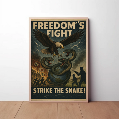 Freedom's Fight WWII Propaganda Poster