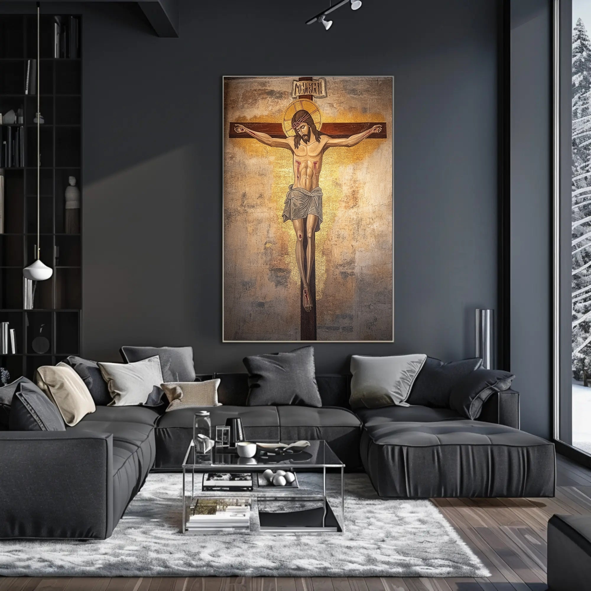 Religious Crucifixion Scene: Historical or Spiritual Art Poster