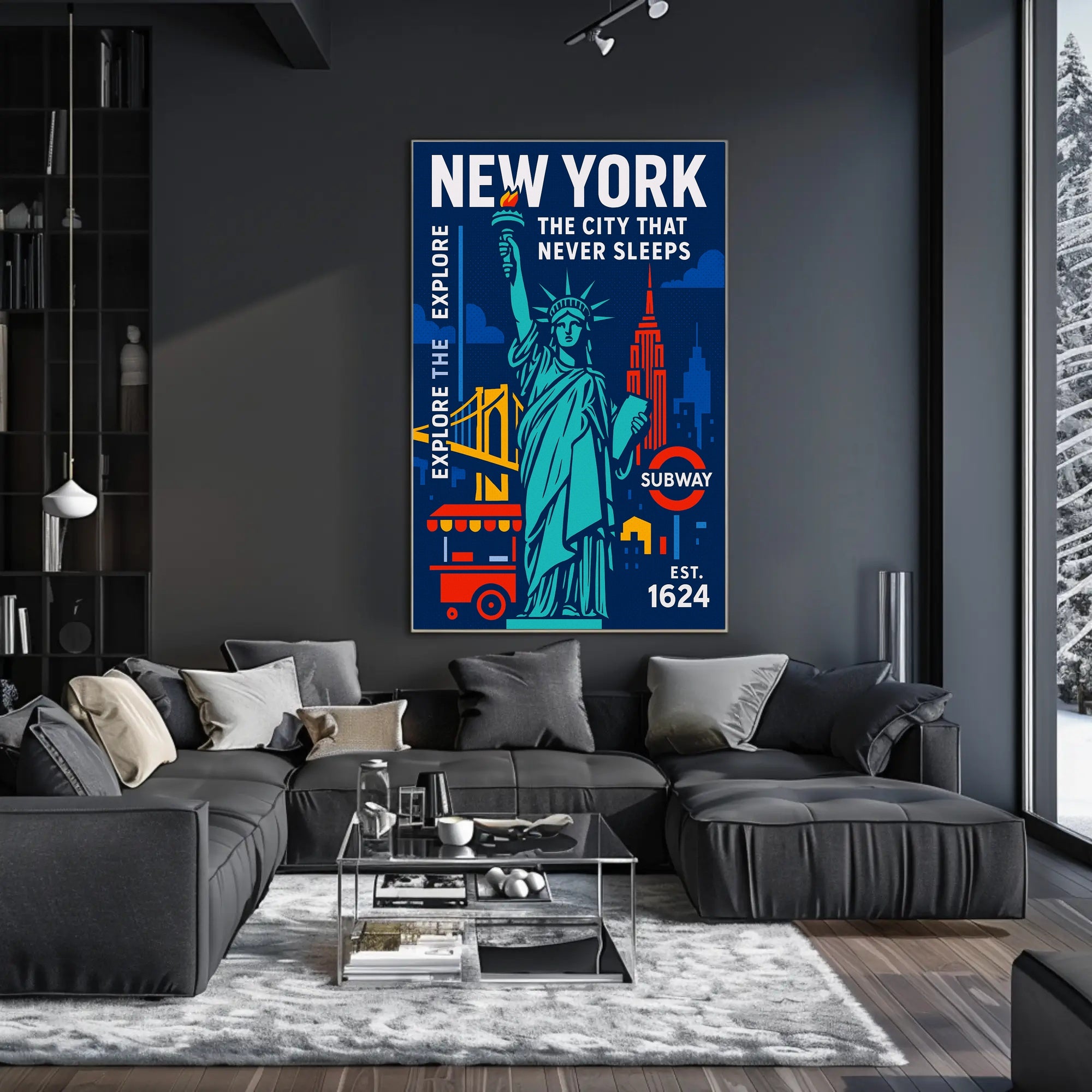 Explore New York City in Vibrant Urban Cityscape Poster