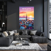 Reykjavik at Sunset Poster