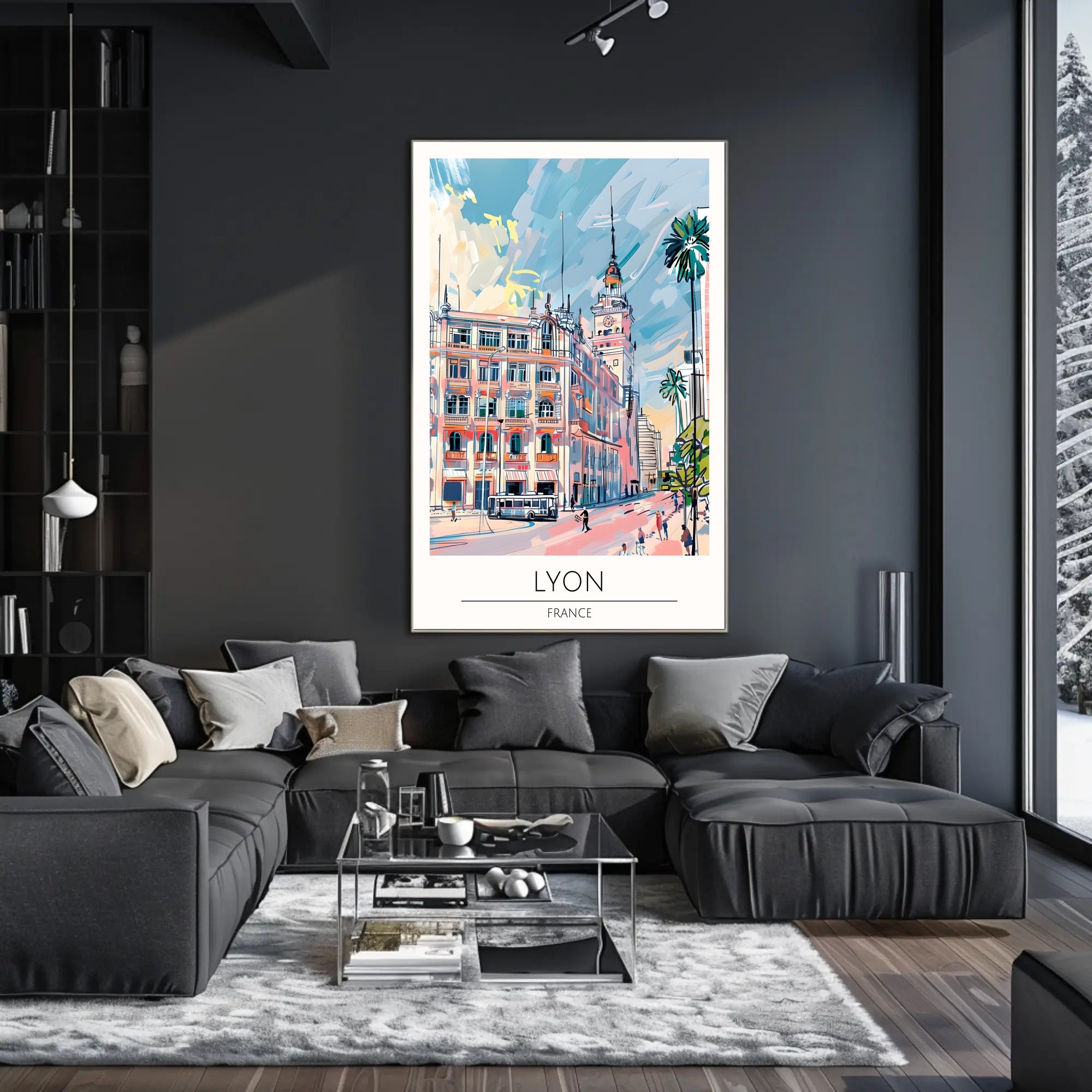Vibrant Lyon Illustration Poster PosterGoat