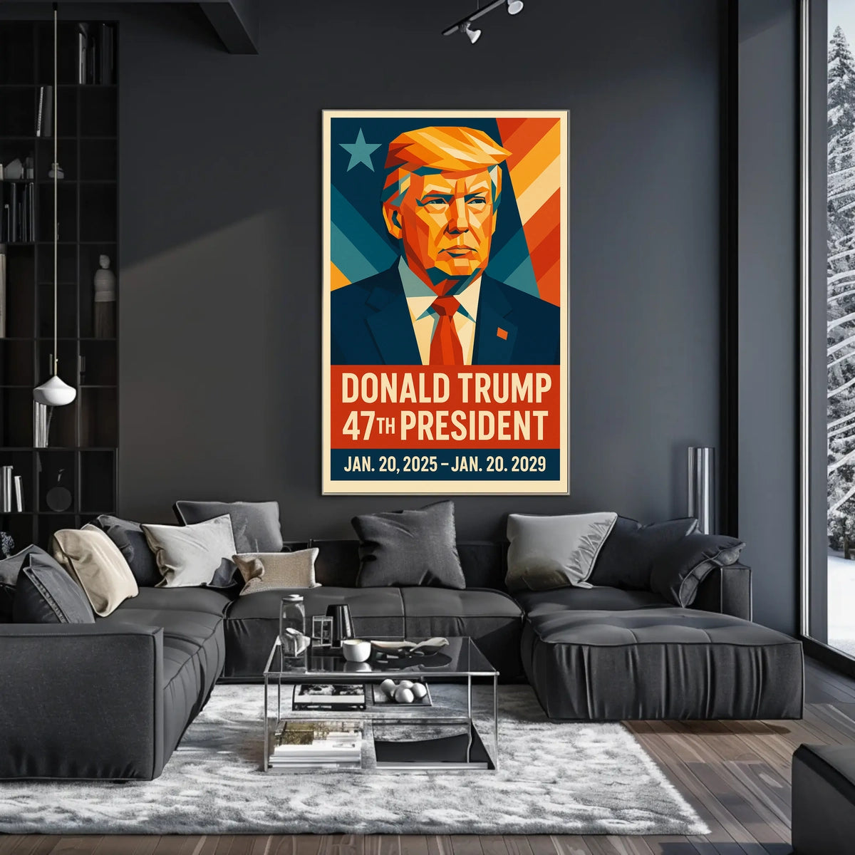 President Donald Trump Visionary Leader in Technicolor Poster