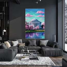 Serene Spring at the Monument Poster