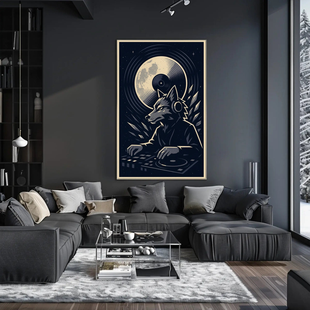 Dj Wolf Under The Moon Poster