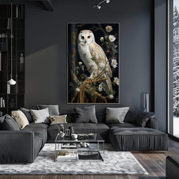 Majestic Owl In Bloom Poster PosterGoat