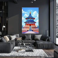 Temple of Heaven Vibrant Illustration Art Poster
