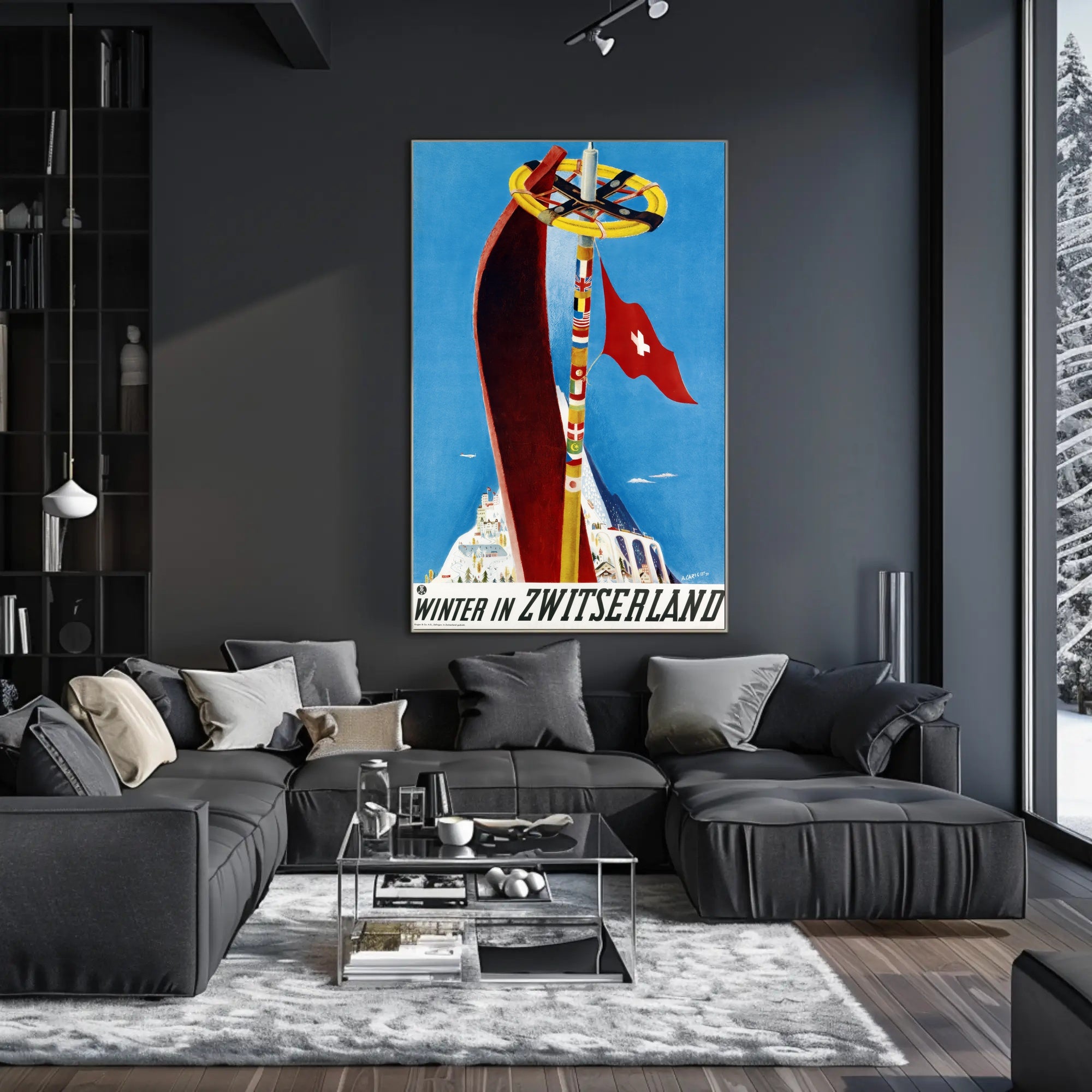 Winter Wonderland in Swiss Alps Travel Poster PosterGoat