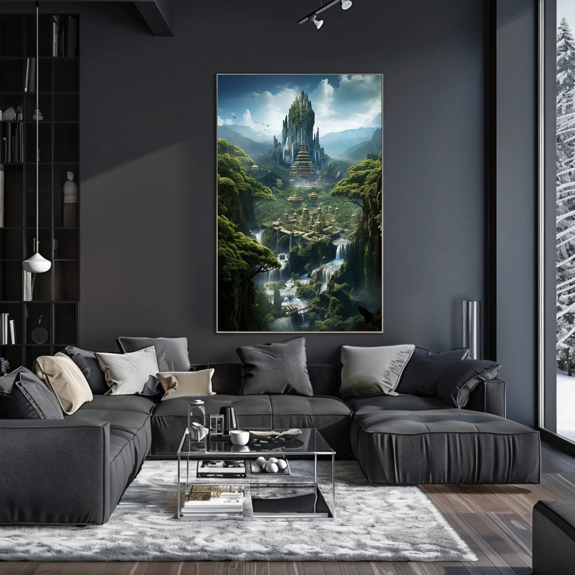 Enchanted Mountain City Poster