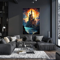 Enchanted Castle At Sunset Poster