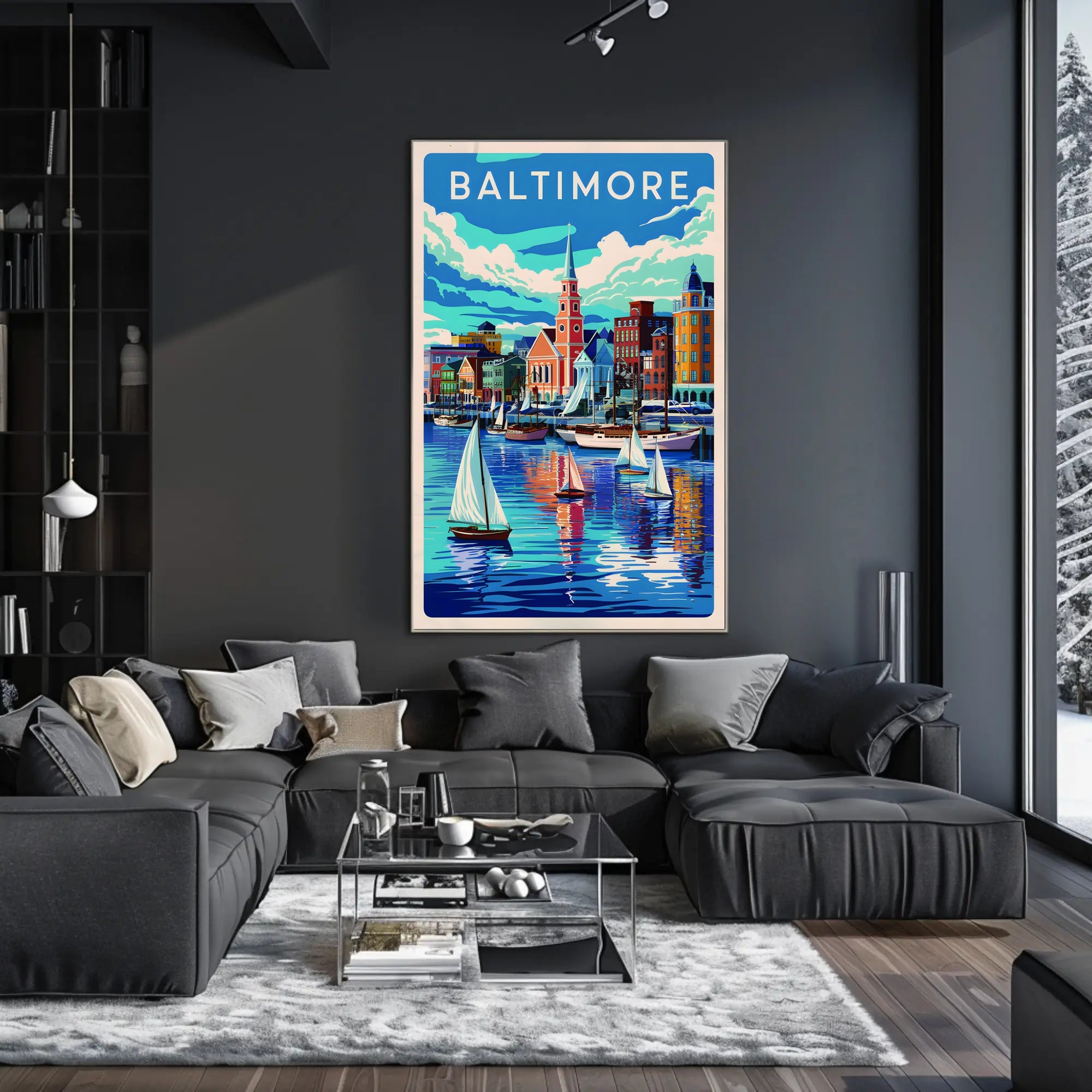 Baltimore Harbor Scene Poster