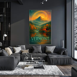 Vermont Landscape Autumn Foliage Mountain Poster