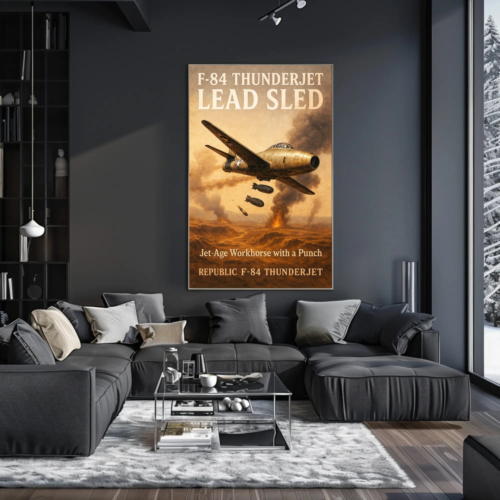 F-84 Thunderjet Lead Sled Poster PosterGoat