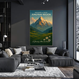 Jungfrau Region Vintage Travel Poster Print