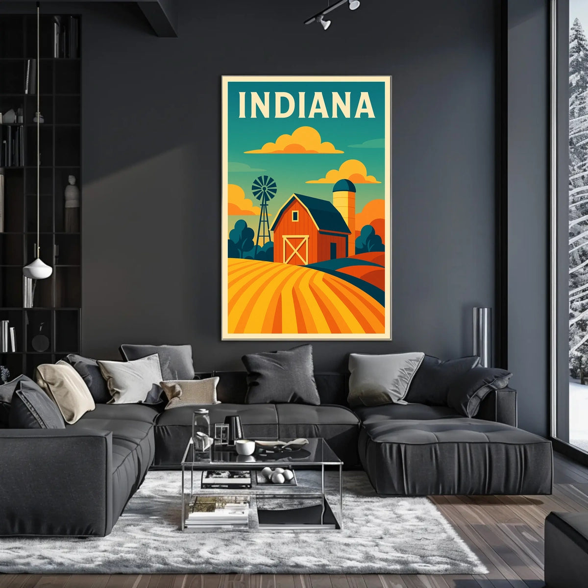 Indiana Farm Scene Poster