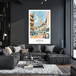 Nairobi Cityscape Illustration Poster PosterGoat