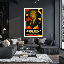 Donald Trump 45th President of the United States Abstract Pop Poster