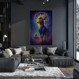 Mystical Deer in Enchanted Forest Poster
