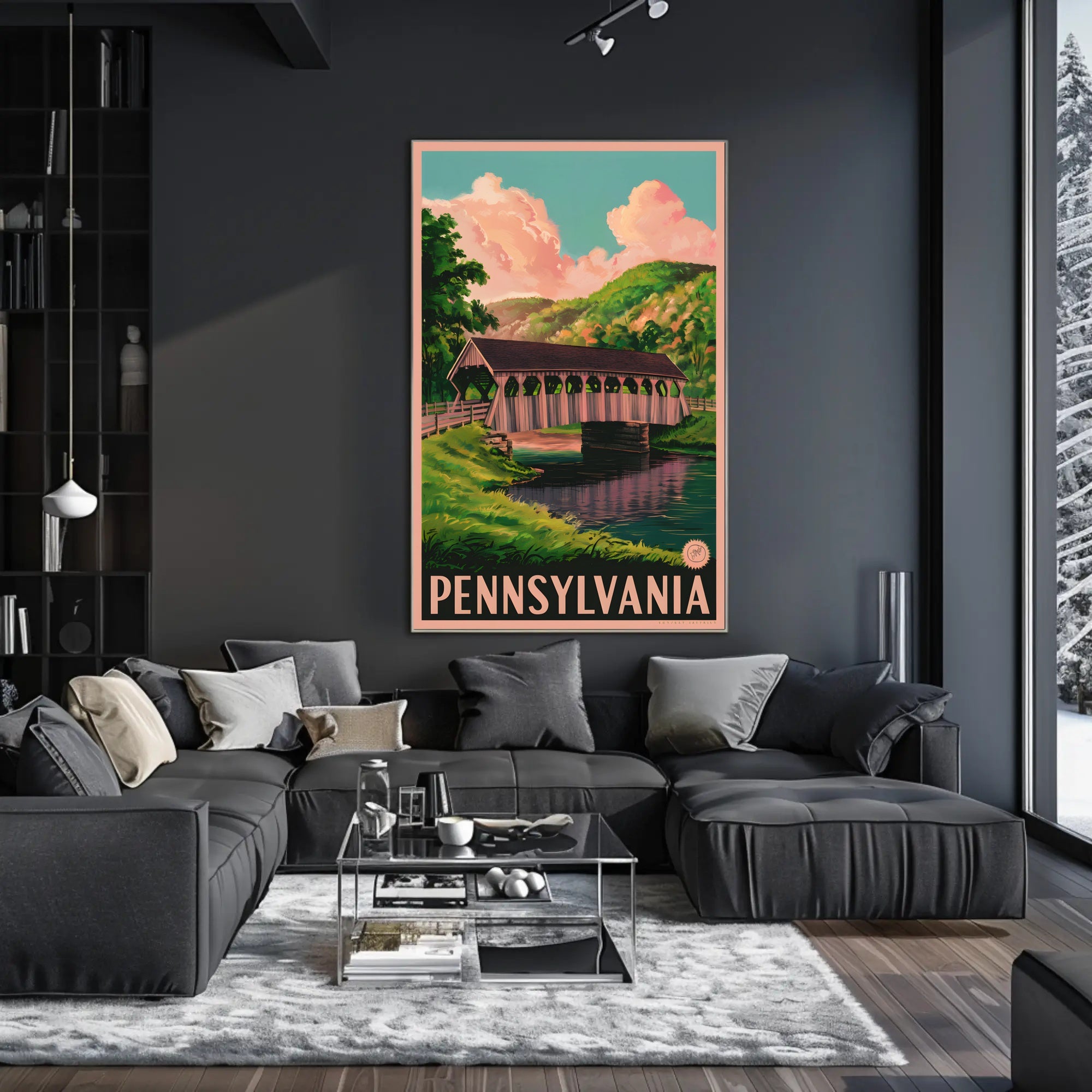 Scenic Pennsylvania Covered Bridge Poster