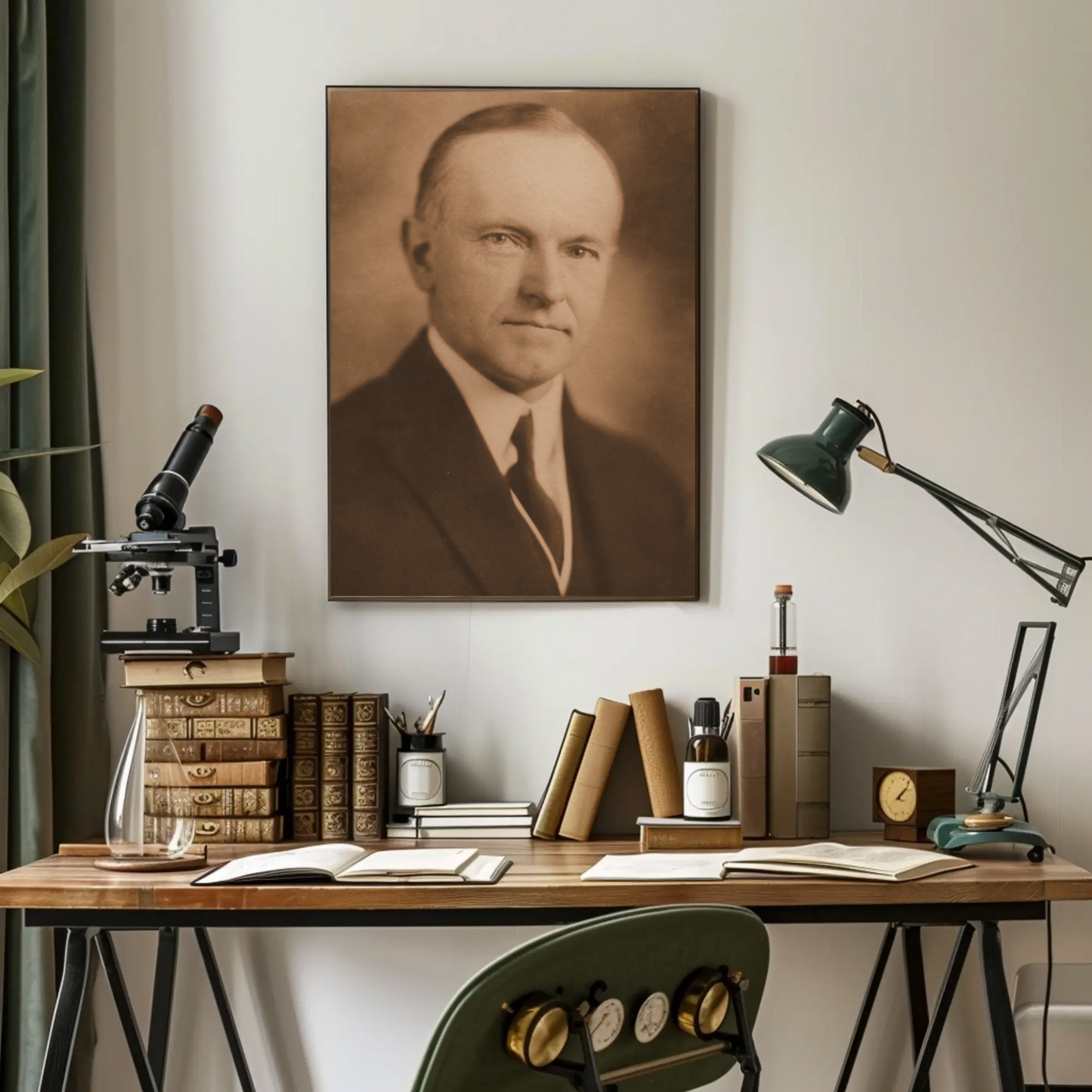 Calvin Coolidge 30th President Sepia Photo