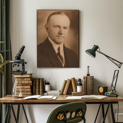 Calvin Coolidge 30th President Sepia Photo