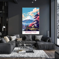 Mount Fuji Vintage Travel Art Poster