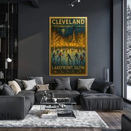 Cleveland Lakefront Glow Poster