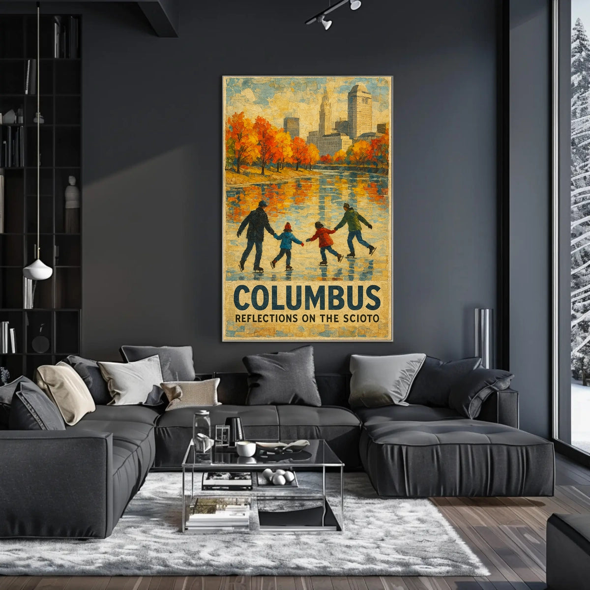 Columbus Reflections On The Scioto Poster