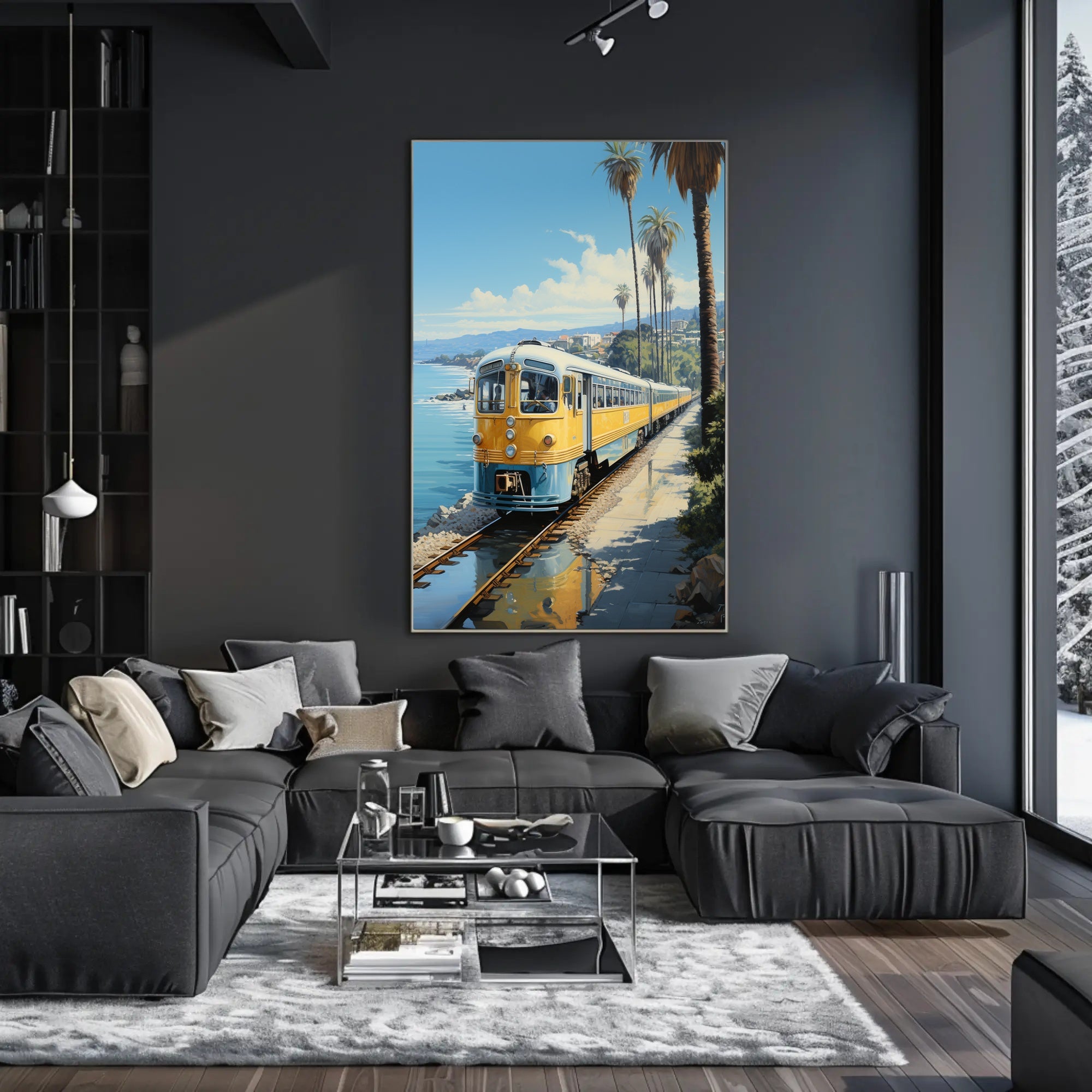 Coastal Train Journey Poster