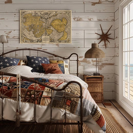 world map created by Oronce Fine in 1531 poster