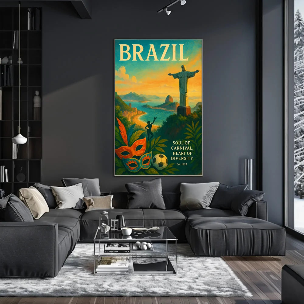 Brazilian Carnival Vintage Vibes Cultural or Heritage Poster PosterGoat