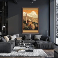Tranquil Sunset Over Ancient Architecture Poster