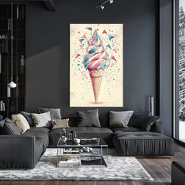 Colorful Ice Cream Swirl Pop Art Decor Print Poster