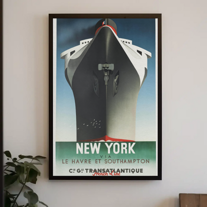 French Line - New York Travel Vintage Travel Poster