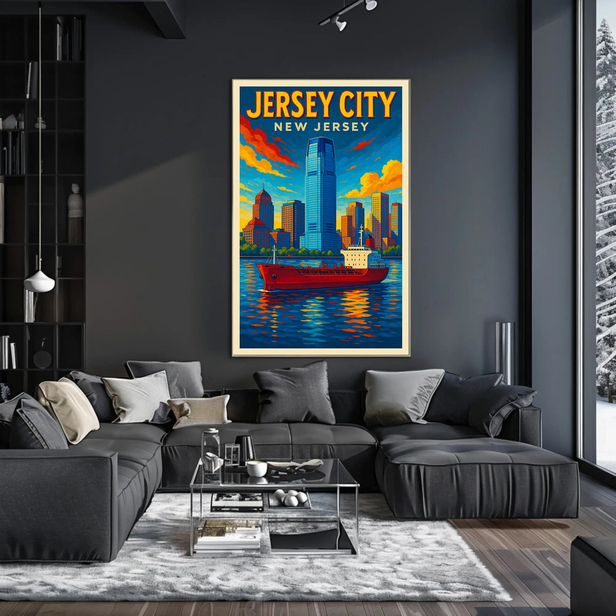 Jersey City Skyline Poster